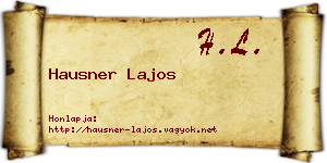 Hausner Lajos névjegykártya
